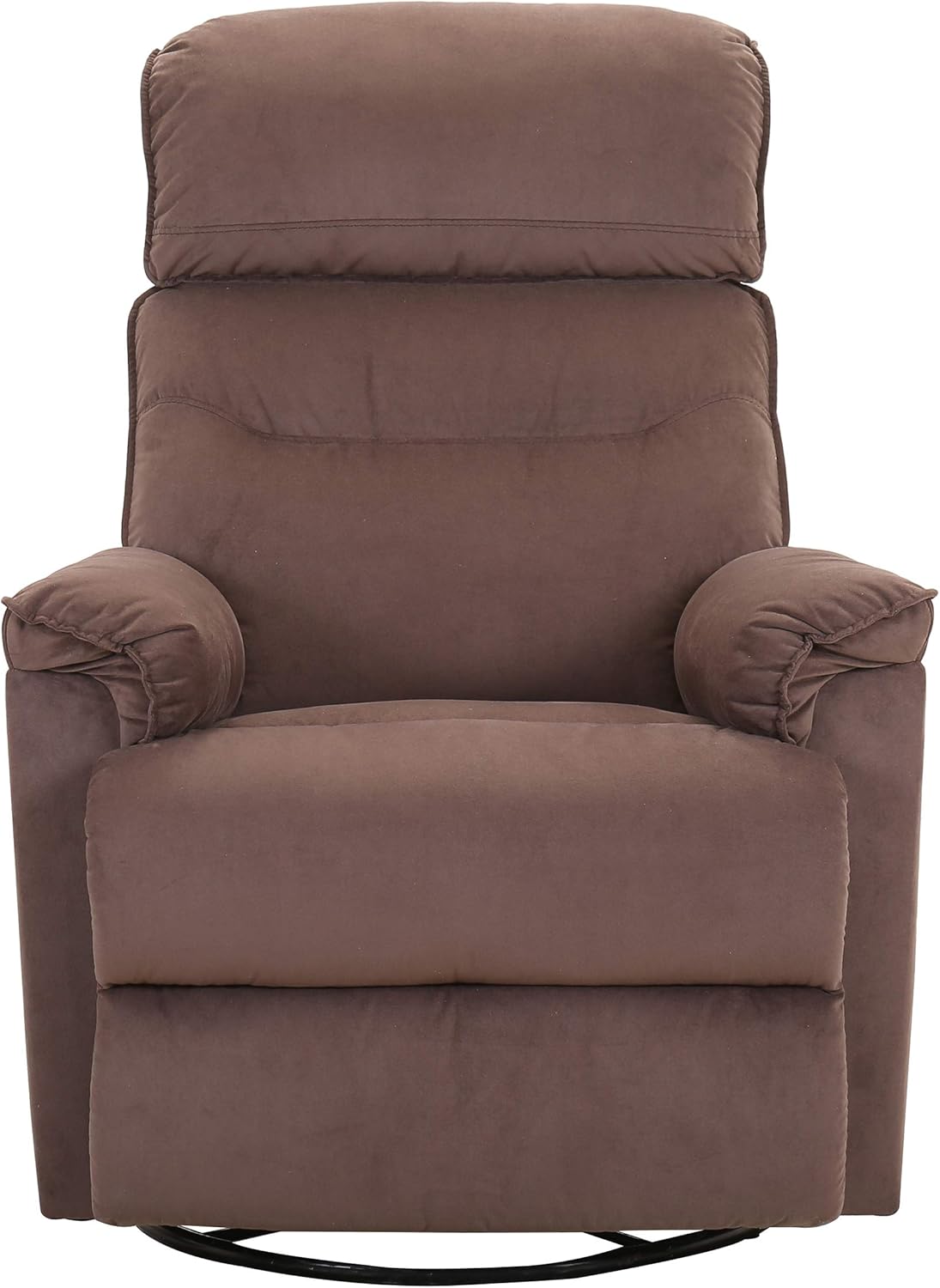  Brand – Ravenna Home Pull Recliner with 360 Rotating Swivel Glider, Living Room Chair, 39.4"W, Brown: Furniture & Decor