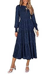 PRETTYGARDEN Women's Fall Spring Midi Dress Long