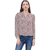 MOLISILK 100% Silk Blouses for Women Button Down Shirt Mulberry Silk Dressy Casual Tops Puff Long Sleeve Leopard Print Blouse