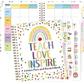 Ceiba Tree Undated Teacher Planner Lesson Planner and Record Book 8.5x11 inch Gradebook Attendance Book 10 Months 50 Weeks Lesson Plan 7 Period Days Vertically Down The Side Confetti