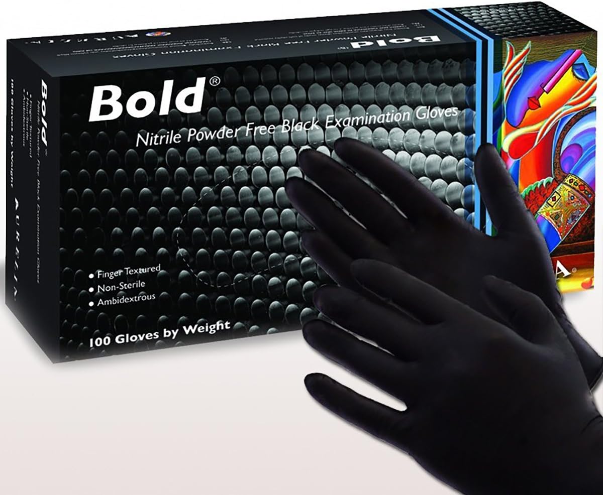 Top Grade Nitrile Gloves from Aurelia Bold ® - 5.0 MIL Professional Certified Nitrile Gloves for Dental, Tattoo, and Medical - FDA Approved (Size: X-Large)