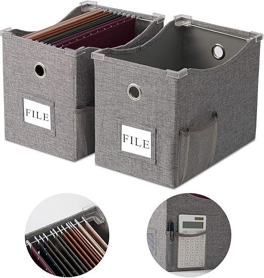 Caja de archivos plegable Organizador de almacenamiento tamaño carta [2