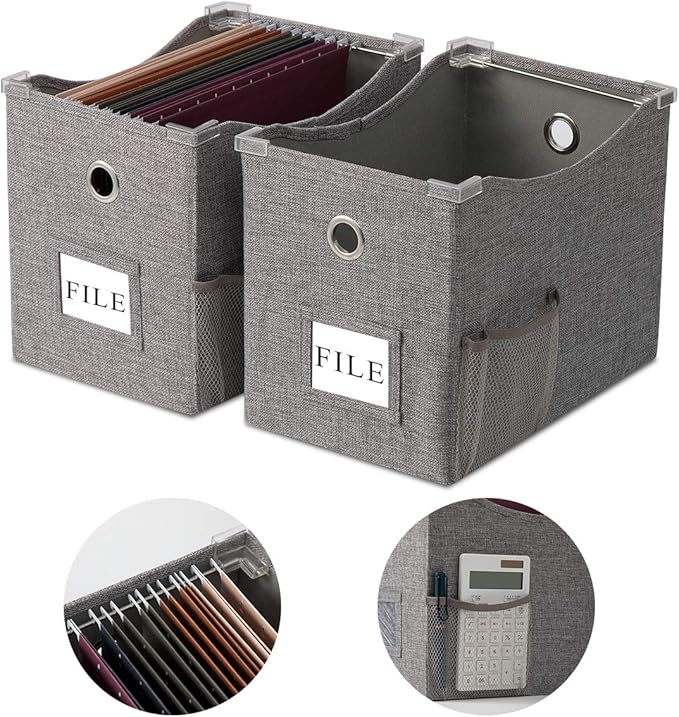 Caja de archivos plegable Organizador de almacenamiento tamaño carta [2