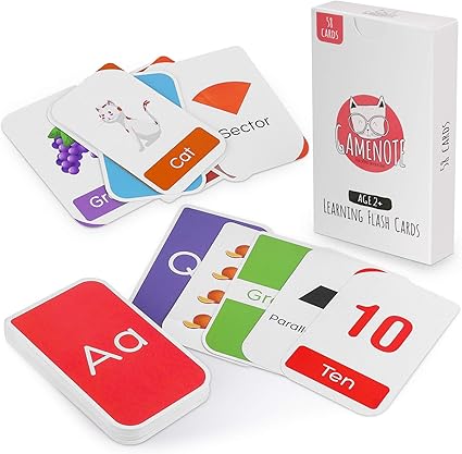 Amazon Com Gamenote Educational Flash Cards For Toddlers Children Learning Flashcards For Abc Alphabet Letter And Number Color Shapes 58 Cards Toys Games