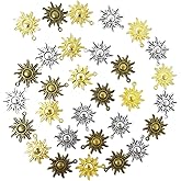 Honbay 30PCS Antique Alloy Sun Charms Pendant DIY Craft Jewelry Making Accessory