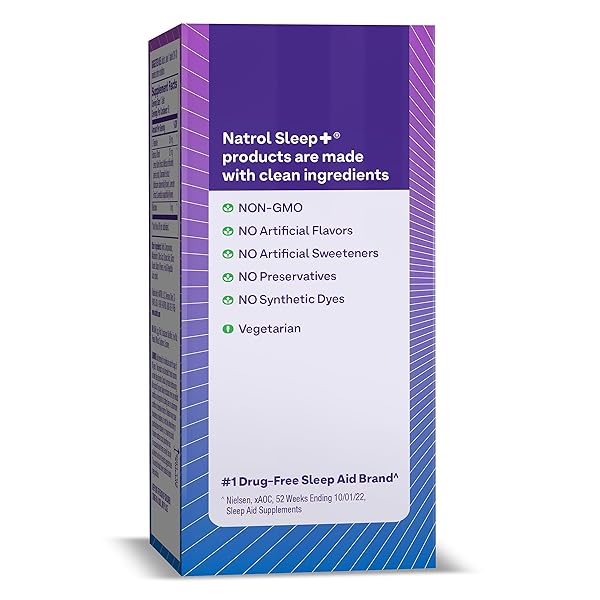 NATROL SLEEP + CALM MELATONIN 6MG WITH L-THEANINE 50MG AND A BOTANICAL BLEND, DIETARY SUPPLEMENT FOR RESTFUL SLEEP AND A CALM MIND AND BODY, 60 RASPBERRY-FLAVORED FAST DISSOLVE TABLETS, 60 DAY SUPPLY