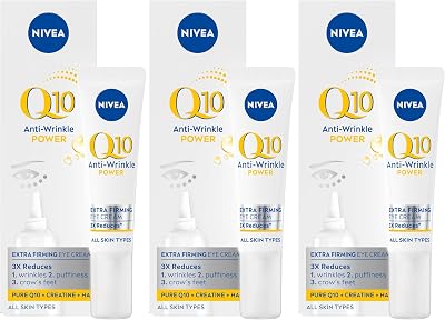 NIVEA Q10 Anti-Wrinkle Eye Cream 15ml Pack of 3 Power Firming