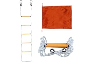 POVTIMS Boat Rope Ladder, 5 Step Marine Ladder, Heavy Duty Polyester, 800 lbs Max Weight, Marine Boarding Rope Ladder for Inflatable Boats, Pontoon Boats, Fishing Boats, Kayaks, Canoes