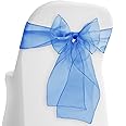 Lann's Linens - 10 Elegant Organza Wedding/Party Chair Cover Sashes/Bows - Ribbon Tie Back Sash - Royal Blue