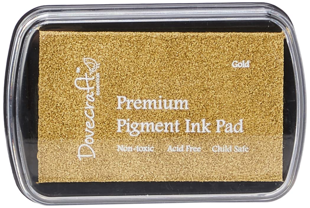 Dovecraft Essentials Premium Non Toxic Pigment Ink Pad, Gold,8.5 x 2 x 6 cm
