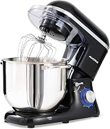 Aucma 7.5L Stand Mixer 1400W with Bowl Dough Hook Whisk Beater Black
