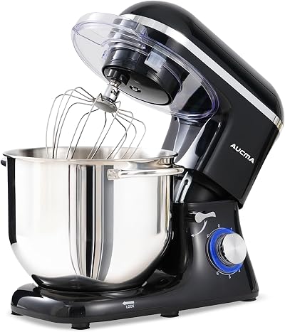 Aucma 7.5L Stand Mixer 1400W with Bowl Dough Hook Whisk Beater Black