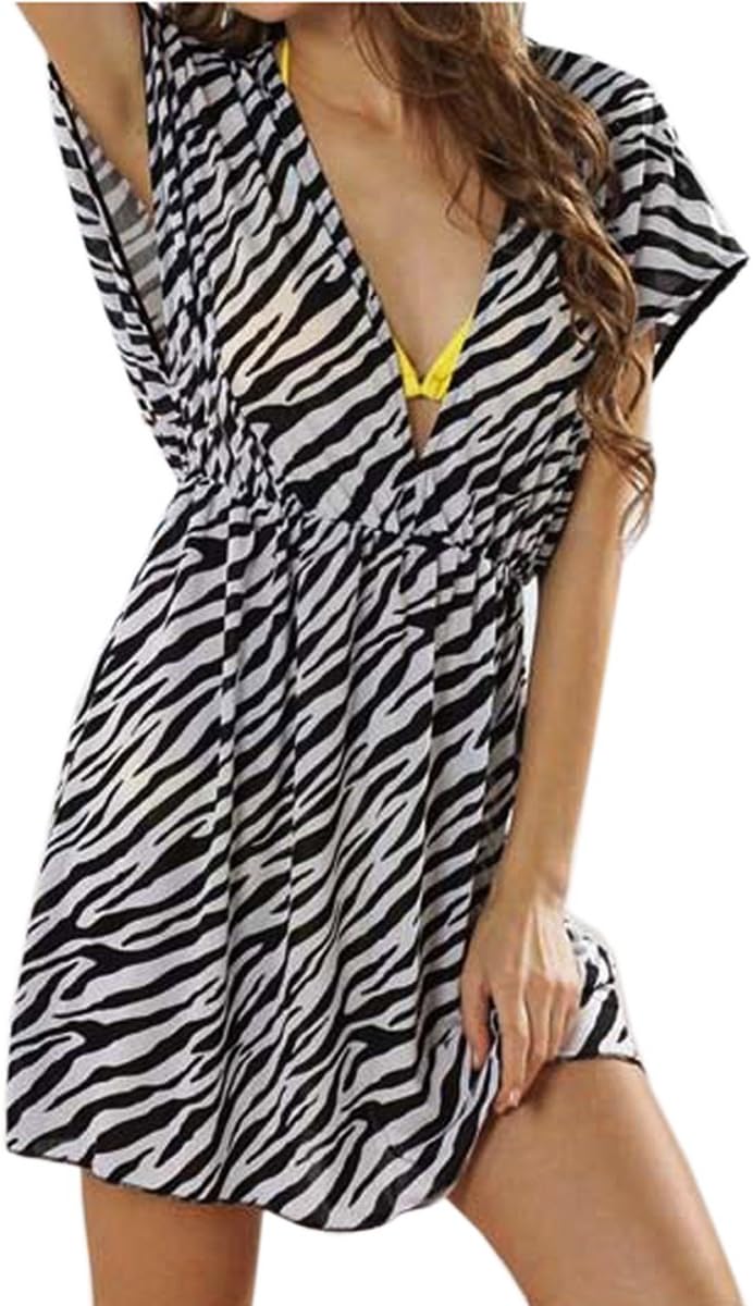 Ladies Beach Cover Up Kaftan (Zebra)