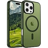 SUPFINE Magnetic for iPhone 16 Pro Case(Compatible with MagSafe)(Military Grade Drop Protection) Slim Translucent Matte Shockproof with Anti-Fingerprint Phone Case,Cangling Green