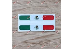 3S MOTORLINE 2X Reflective 4'' Flag of Mexico Mexican Stripes Decal Sticker Car Vinyl