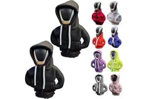 NTING Car Gear Shift Hoodie, Gear Shift Cover, Car Shifter Hoodie Cover Sweatshirt, Universal Automotive Interior Accessories Gift, Black, 2pcs