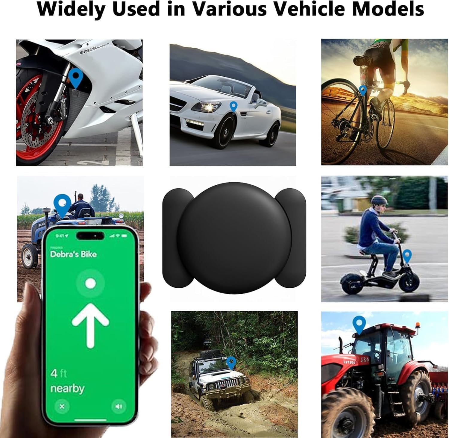 Mini GPS Tracker for Vehicles,Car GPS Tracker Work with Apple Find My(iOS Only),Full Global Coverage Location Tracker for Finding Vehicles/Person/Pets/Items,No Subscription Required (Black,2PCS)