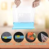 Hemiks 50 Pcs Food Storage Freezer Bags 4.55L Large Zip Lock Expandable Bottom view 4