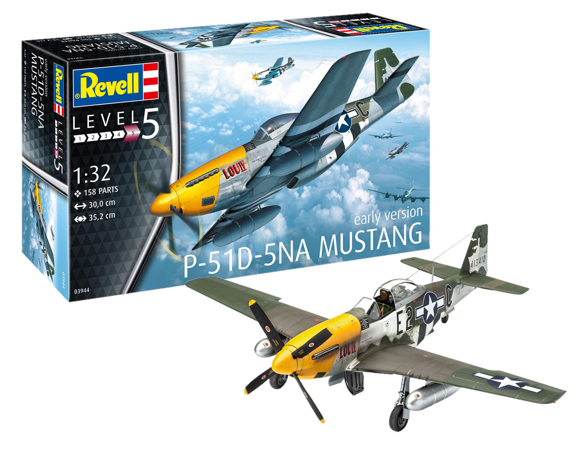 Revell 03944 P-51D-5NA Mustang (early version) 1:32 Scale Unbuilt/Unpainted Plastic Model Kit