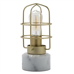 CO-Z Industrial Desk Lamp with Marble Base, Mid-Century Modern Table Lamp 10 Inches in Height, Edison Bulb Not Included for Living Room Bedroom Dining Room, UL Certificate.