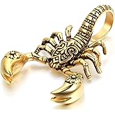 OIDEA Men's Large Heavy Gothic Scorpion Pendant Necklace Stainless Steel Necklace for Men, Punk Rock Biker Halloween Cosplay Costume Jewelry Gift