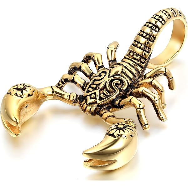 Collier Pendentif Scorpion Hip Hop Punk Plaqué Or / Argent