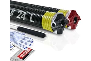 KAIMINDOGZ Pair of 2" Garage Door Torsion Springs Set with Non-Slip Winding Bars & Gloves, Precision Electrophoresis Black Coated Without Oil, for Replacement & Installation, MIN 16,000 Cycles(0.207x2''x24'')