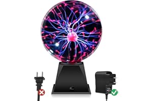 Flashmen Plasma Ball Lamp 6 inch Science Gift Touch & Sound Sensitive Plasma Globe for Bedroom Decor Lamp Novelty Present (Purple)