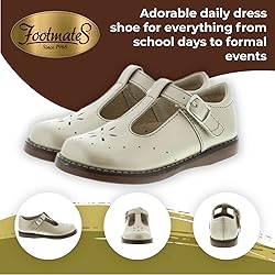 FOOTMATES Sherry Mary Jane Hook and Loop Leather