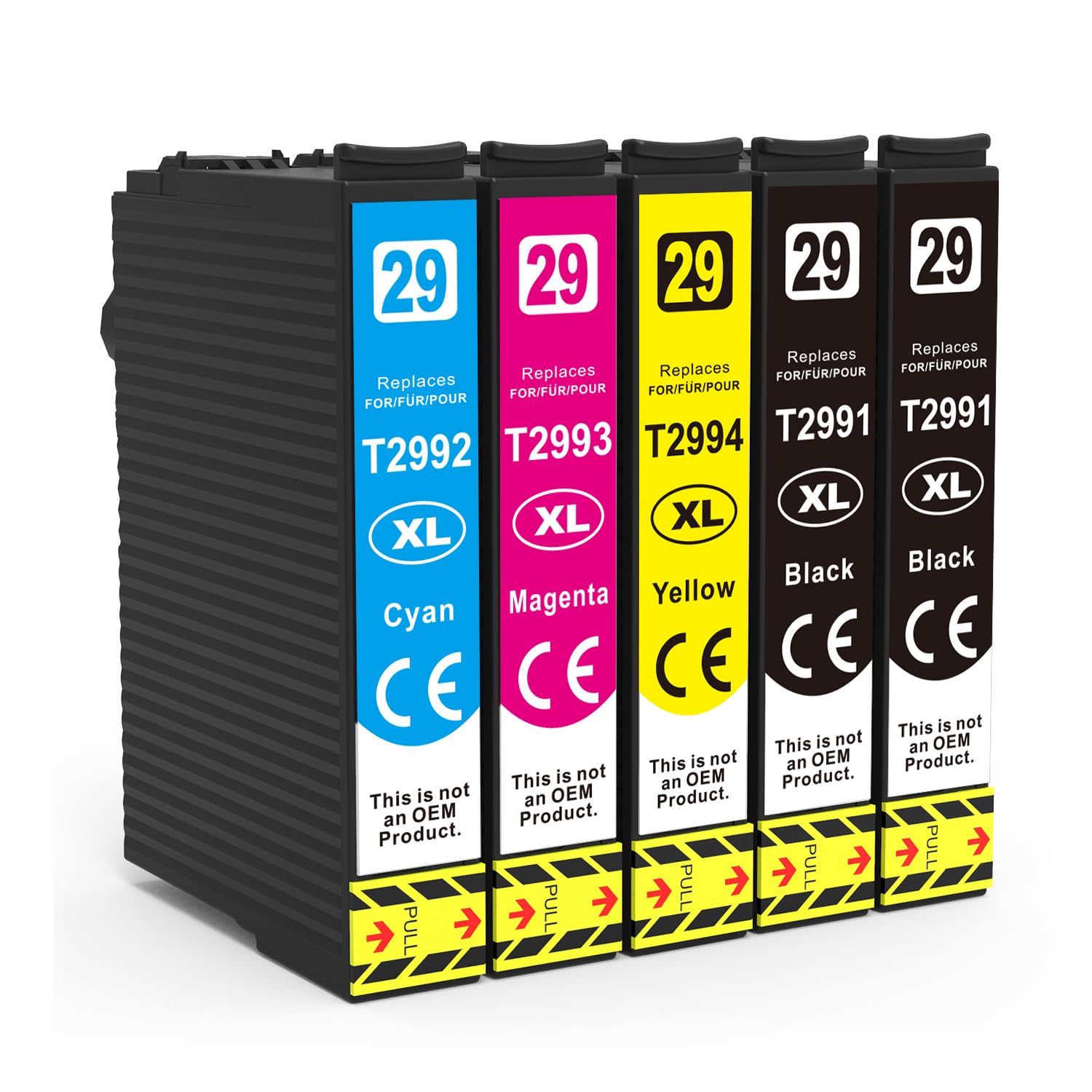5 Pack 29XL Ink Cartridges Compatible for Epson 29 XL for Expression Home XP-352 XP-342 XP-335 XP-445 XP-442 XP-455 XP-235 XP-452 Printer