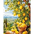 Lemon Paint by Numbers Kits for Adults, DIY Lemon Tree Adult Paint by Number Kits on Canvas, Digital Oil Number Painting for Home Decor (16x20 Inch)