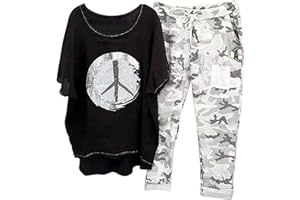 SOKHUG Cotton Linen Sets for Women 2 Piece Dressy Outfits Plus Size Matching Sets Short Sleeve Graphic Tees Camo Capri Pants