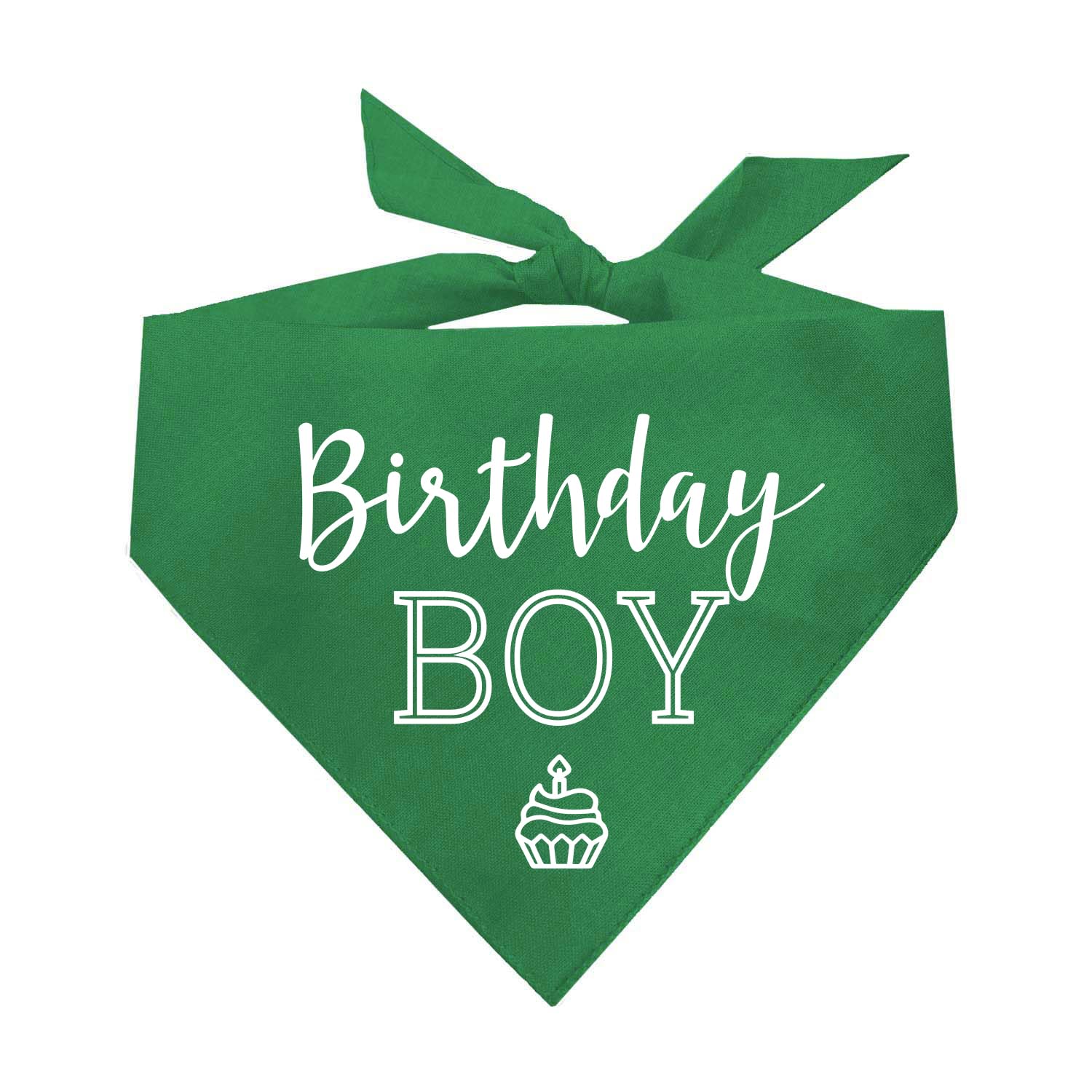 Birthday Boy with Cupcake Dog Pawdy (Party) Celebration Dog Bandana (Green, OS 214)