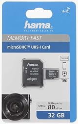 Hama 32GB microSDHC UHS-I Class10 Card with SD Adapter 80MBs Black view 2