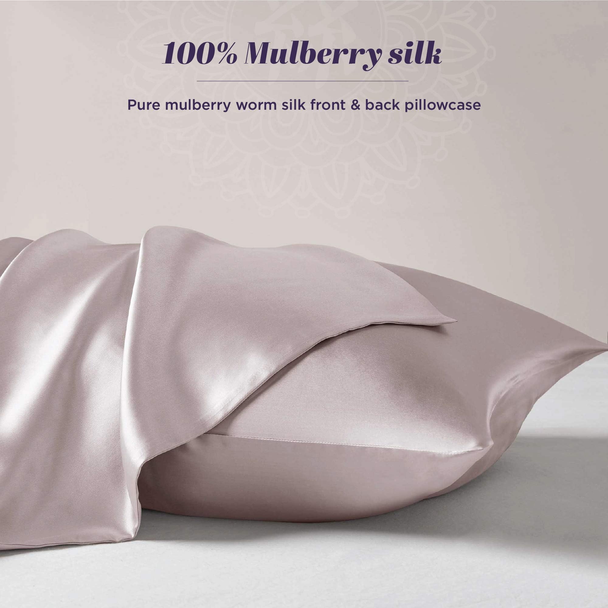 Pink Mulberry Silk Pillowcase for Hair and Skin, 100% Real Pllow Cases, Covers Soft Smooth Pure with Hidden Zipper (Standard 20''×26'', 1pc)