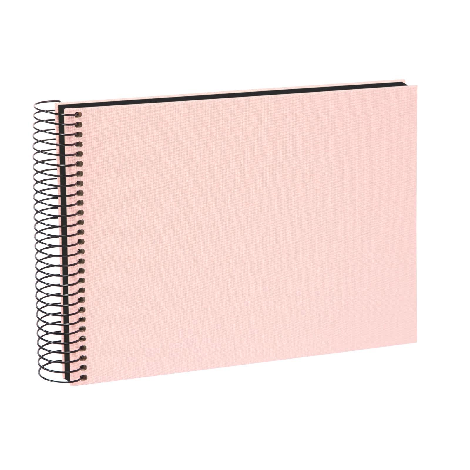 goldbuch Bella Vista 20922 Spiral Album Photo Album 24 x 17 cm Photo Album with 40 Black Pages Linen Memory Album Photo Book for Pictures and Photos to Glue In Rose