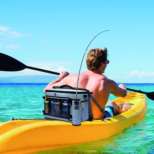 POUALAON Kayak Cooler Behind Seat, Waterproof with Rod Holder