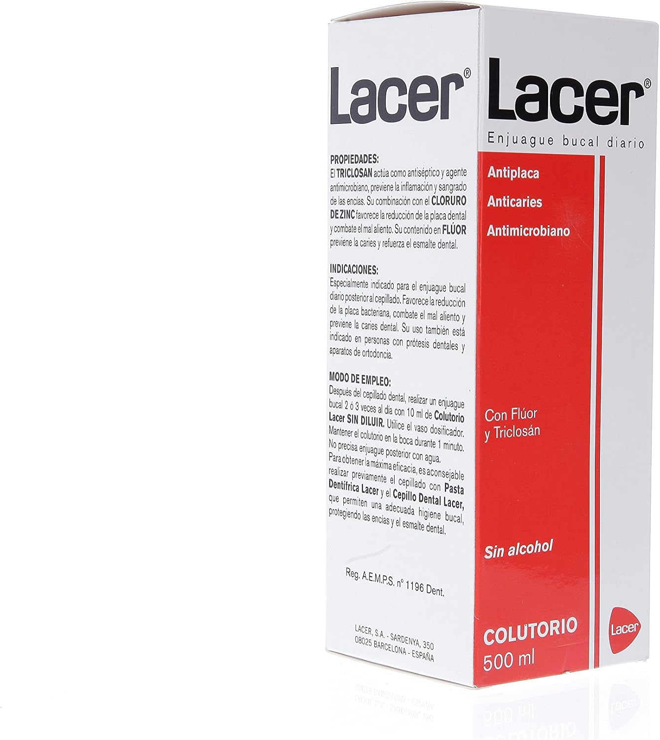 LACER COLUTORIO LACER 500ml, Black/White, 500 ml (Pack of 1) - Image 3
