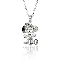 PEANUTS Women's Adjustable Lariat Charm Bracelet - Silver Plated Snoopy & Woodstock Bracelet With Enamel Charms | Official Licensed Jewelry