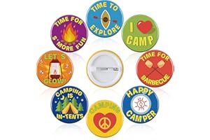 Karenhi 60 Pcs Camping Pins for Kids Bulk 1 Inch I Love Camp Button Outdoors Mini Explorer Pin Halloween DIY Costume Accessories for Camping Party Favors Classroom Home Decoration