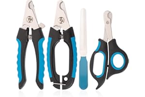Dog Nail Clippers and Trimmer Cat Nail Clippers with Safety Guard to Avoid Over Cutting Toe Nails Grooming Razor Edge Blades 