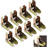 ABuff 8 Pack Self Lock Folding Hinge, 0-90 Degree Folding Leg Support Bracket, Foldable Locking Hinges for Folding Table Legs, Bed Leg, Workbench(Gold)