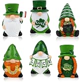 TaoQ C 6 PCS Saint Patricks Day Gnome Figurine Green Gnomes Figurines Saint Patricks Day Gnome Statue Saint Patrick Small Figurine for Table Home Party Holiday Decoration