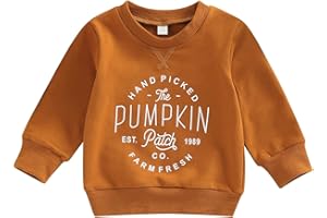 Ayalinggo Toddler Infant Baby Girl Boy Halloween Outfit Pumpkin Sweatshirt Oversized Onesie Bubble Romper Sweater Clothes