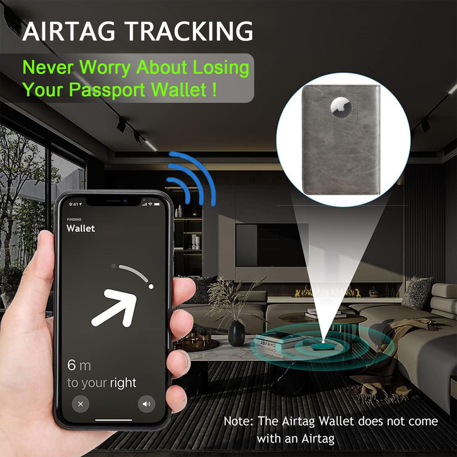 Airtag Passport Holder Cover Wallet Travel Essentials RFID Blocking Leather Card Case International Must Haves Travel Accessories for Women Men(119#Grey)