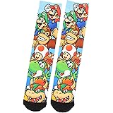 Nintendo Super Mario Luigi Donkey Kong Yoshi Characters Sublimated Crew Socks