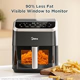 Midea Air Fryer 5L with Window HeatXpress 1600W 7 Presets Digital view 3