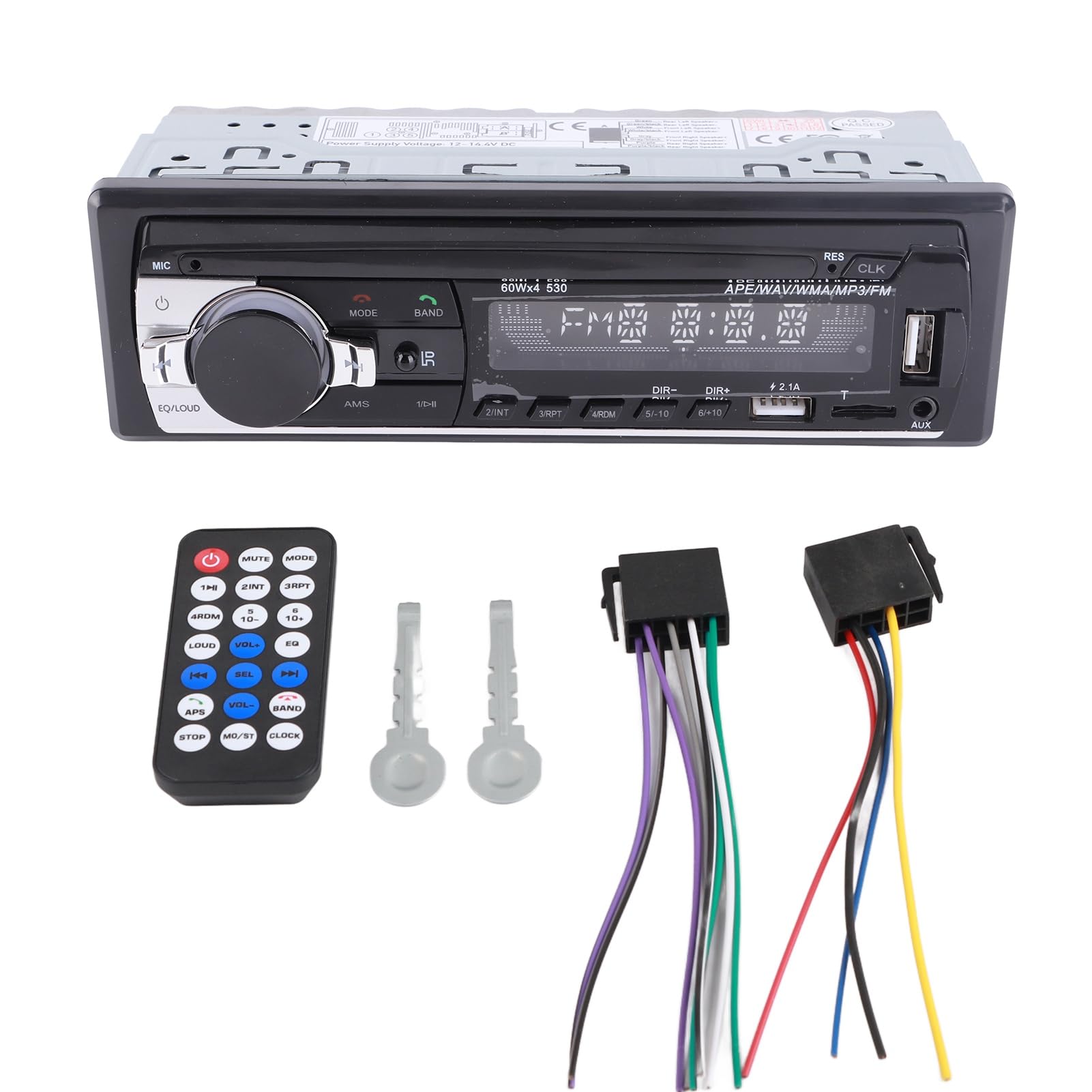 Garsent Car Stereos, Dual USB AUX Bluetooth Car Mounted FM Radio Hands-free Calls Lossless Car Music MP3 Player with Remote Control Supports TF Card, MMC Card, U Disk.