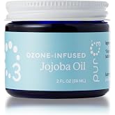 PurO3 Ozonated Jojoba Oil Moisturizer &amp; Beauty Cream, 2 oz | Pure, Natural, Organic Skincare for Face &amp; Body &ndash; Oxygenated Healing Lotion, Glass Jar, O3 Therapy Salve