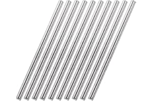 uxcell 8mm x 300mm 304 Stainless Steel Solid Round Rod for DIY Craft - 10pcs